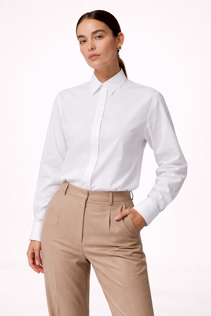 Oversize Damenbluse mit langen Ärmeln und geradem Schnitt - Livia