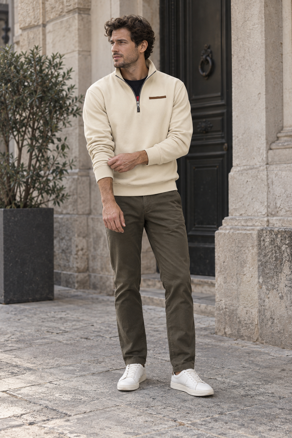 Sweatshirt mit halbem Reißverschluss für den Herbst – Nereo