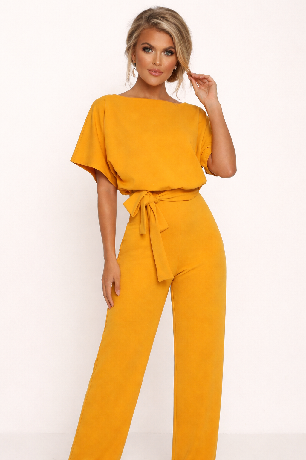 Langer Damenoverall mit eleganter verstellbarer Taille - Elvira