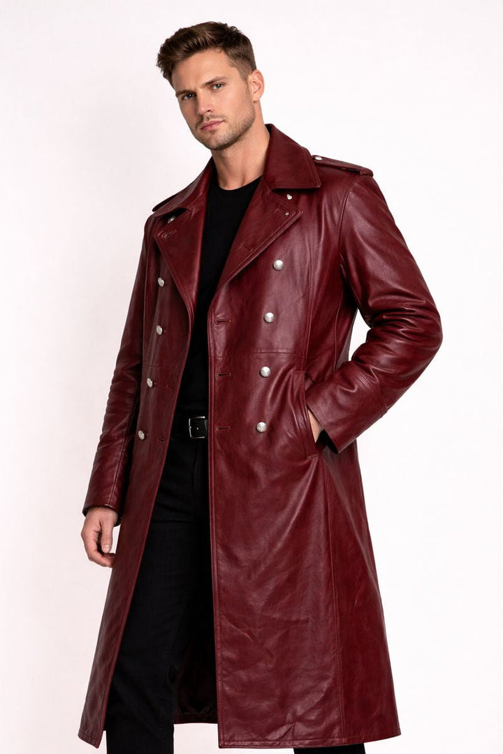 Lange Bikerjacke für Herren mit Knopfverschluss - Varekh