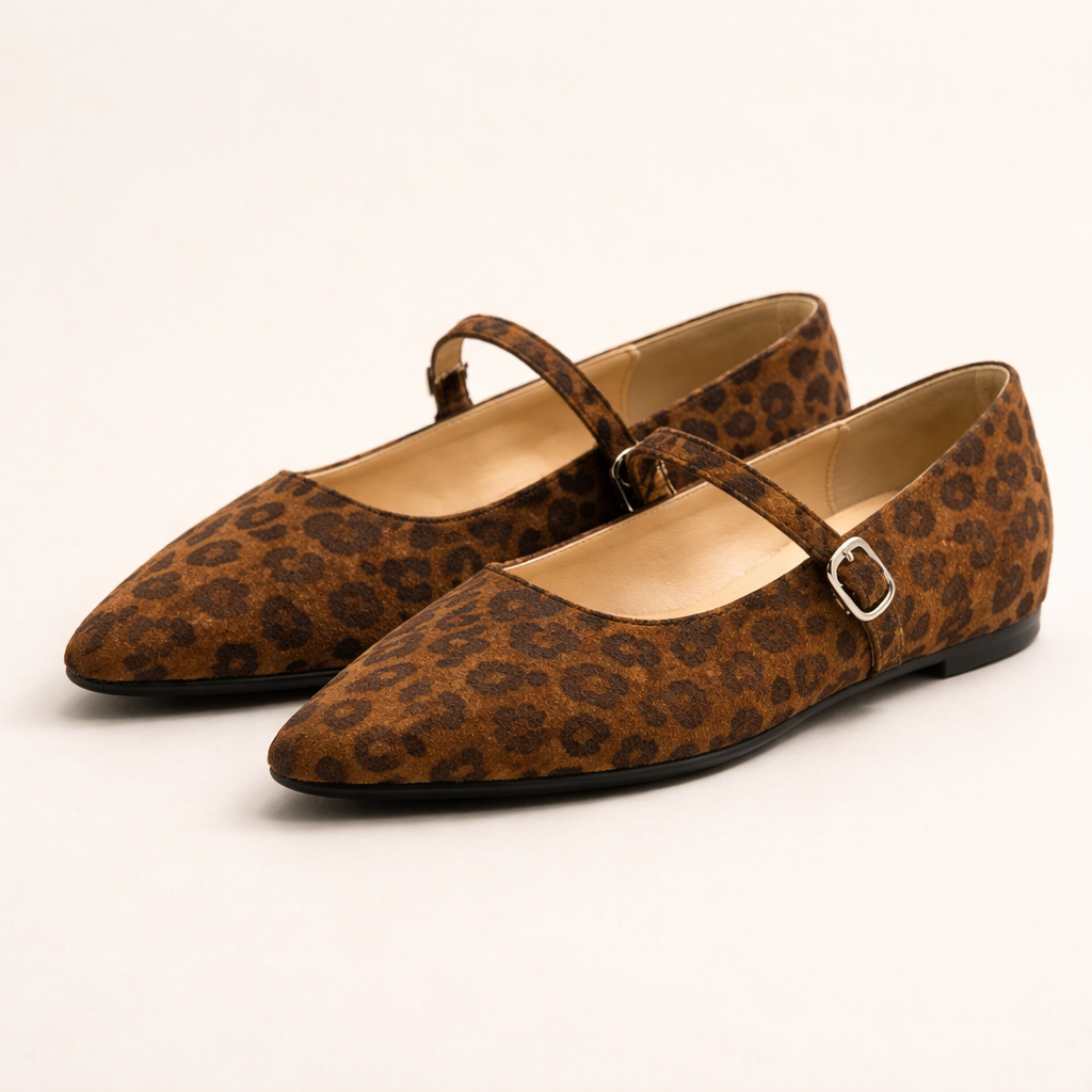 Damen Ballerina Pumps mit Riemen und Schnalle - Tatsuki