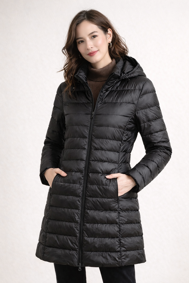 Lange Damenjacke mit Kapuze - Freja