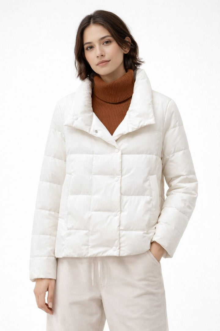 Kurze Damen-Steppjacke mit hohem Kragen - Valery