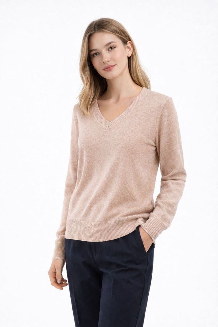 Damen Strickpullover mit V-Ausschnitt - Anika