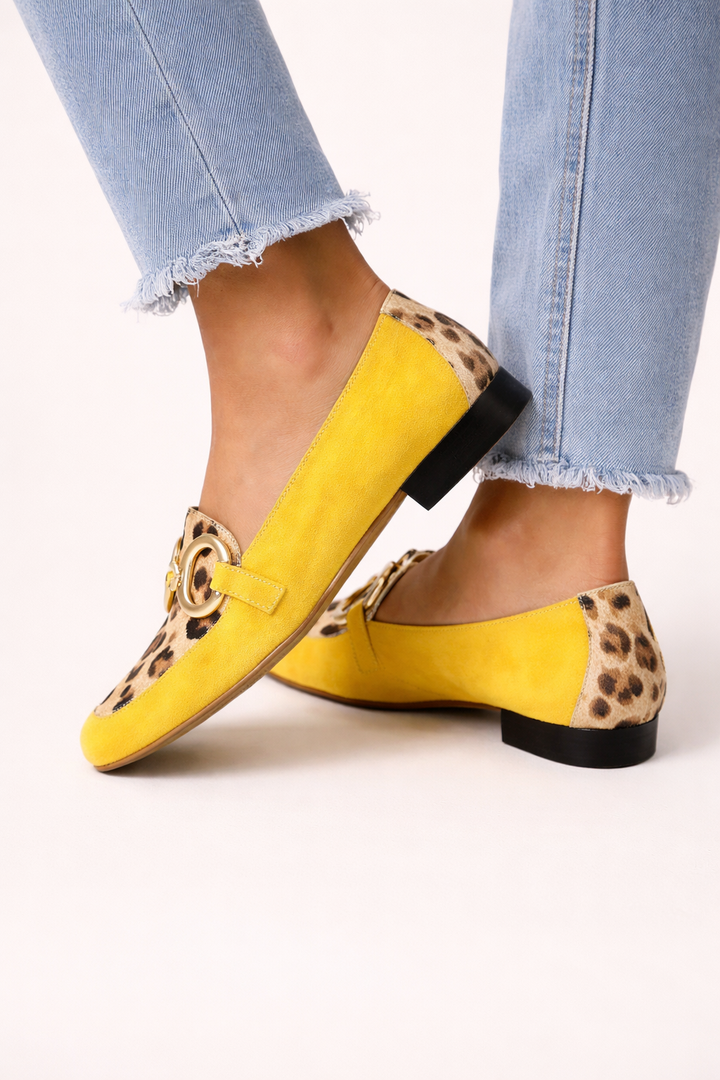 Damen-Slipper mit Tiermotiven und Metallic-Besatz - Aurélie