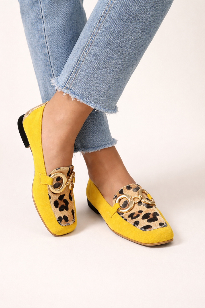 Damen-Slipper mit Tiermotiven und Metallic-Besatz - Aurélie