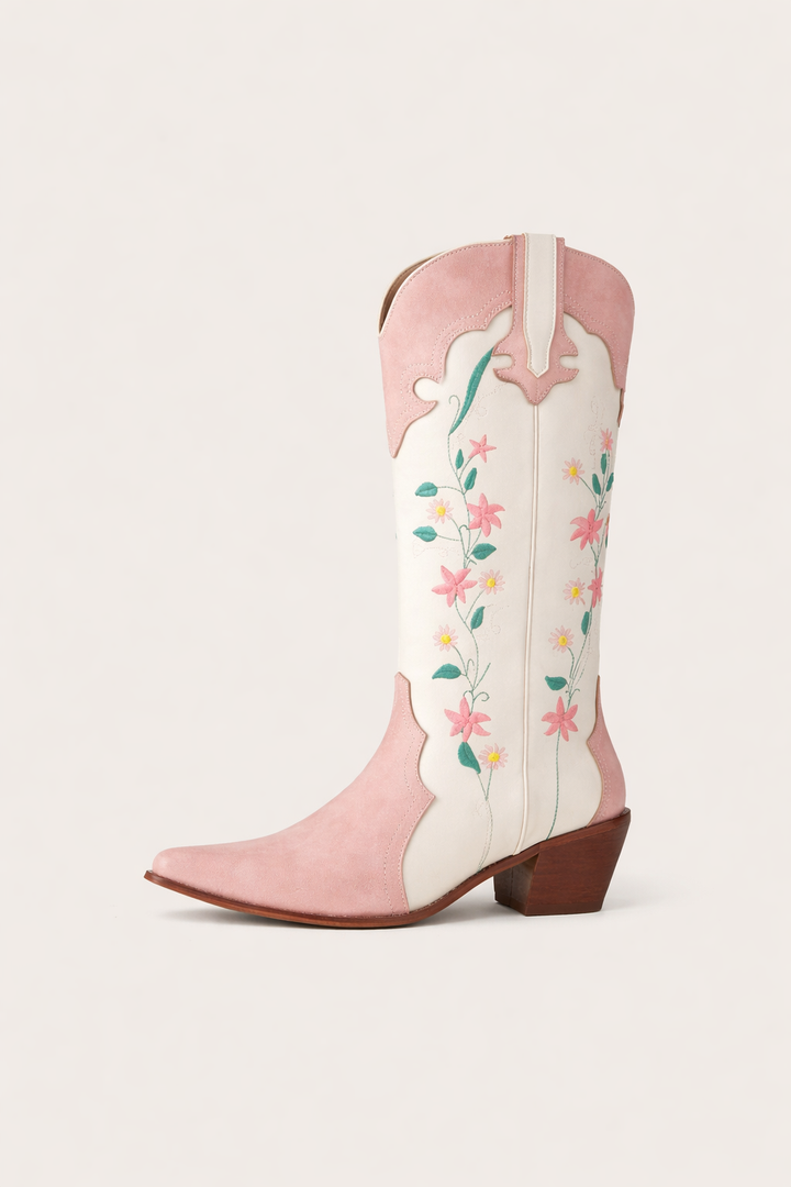 Klassische spitze Cowboystiefel für Damen mit Stickerei - Lizzy