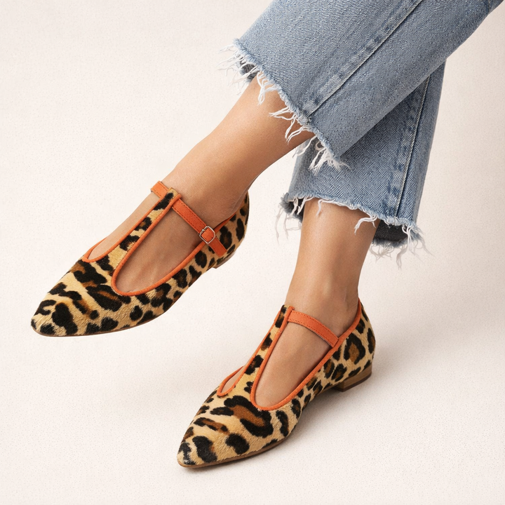 Damen Ballerina Pumps mit Tiermotiv - Zirela