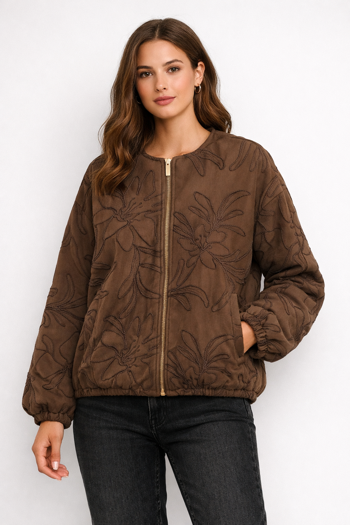 Damenjacke mit Blumenstickerei - Yrsa