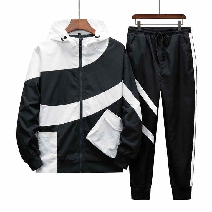 Sportliches Set mit Kapuzenjacke und Jogginghose - Larex