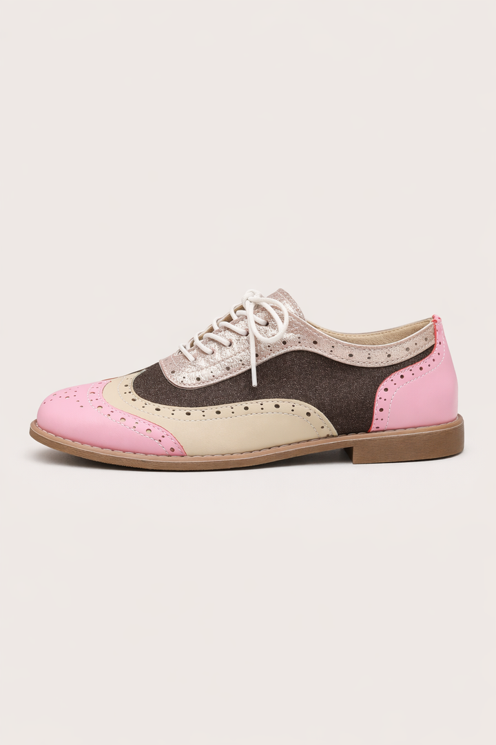 Damen Oxford Schuhe Metallic glänzend mehrfarbig - Aurora
