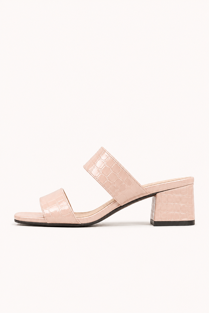 Damensandalen mit mittlerem Absatz, zwei Riemen und elegantem Design – Meike