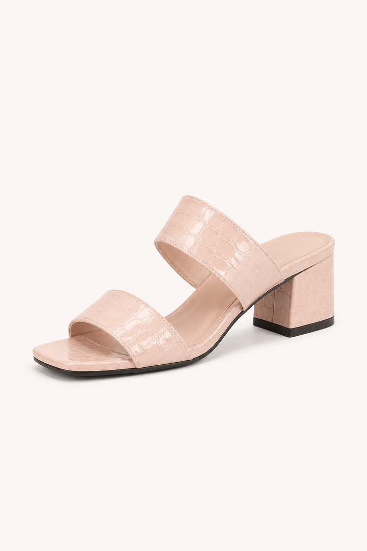 Damensandalen mit mittlerem Absatz, zwei Riemen und elegantem Design – Meike