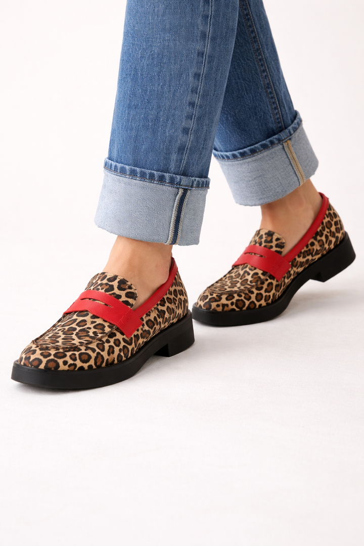 Damen Slipper Plattform Tierdruck oberen Band - Sireva