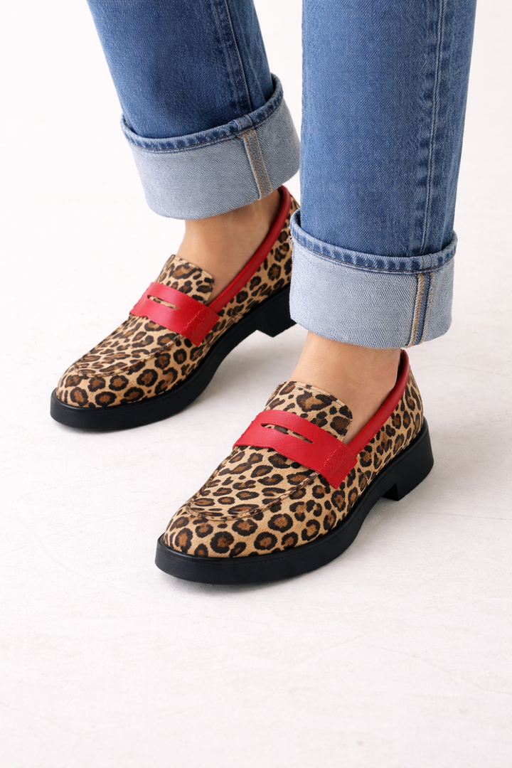 Damen Slipper Plattform Tierdruck oberen Band - Sireva