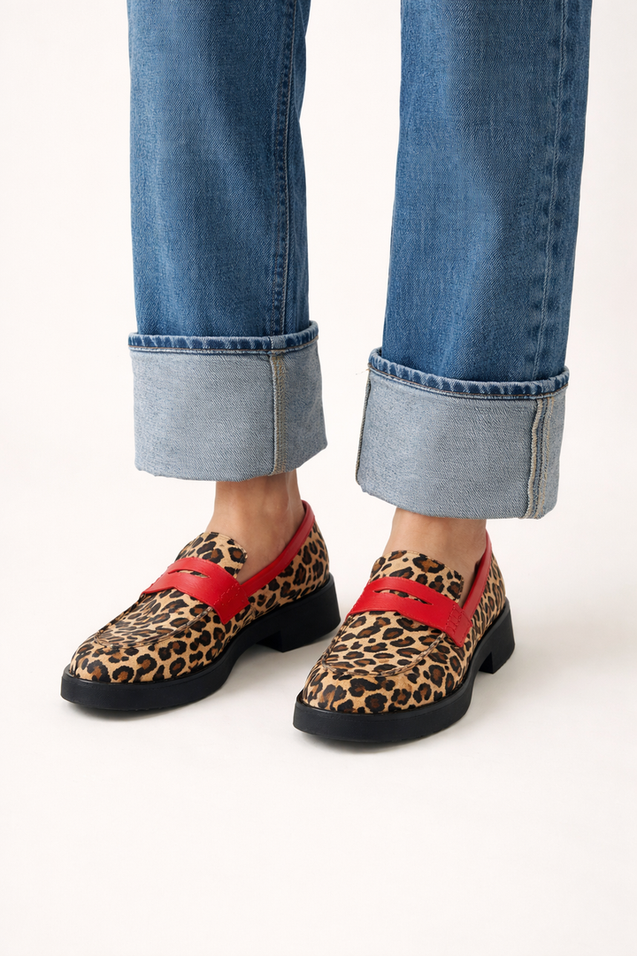 Damen Slipper Plattform Tierdruck oberen Band - Sireva