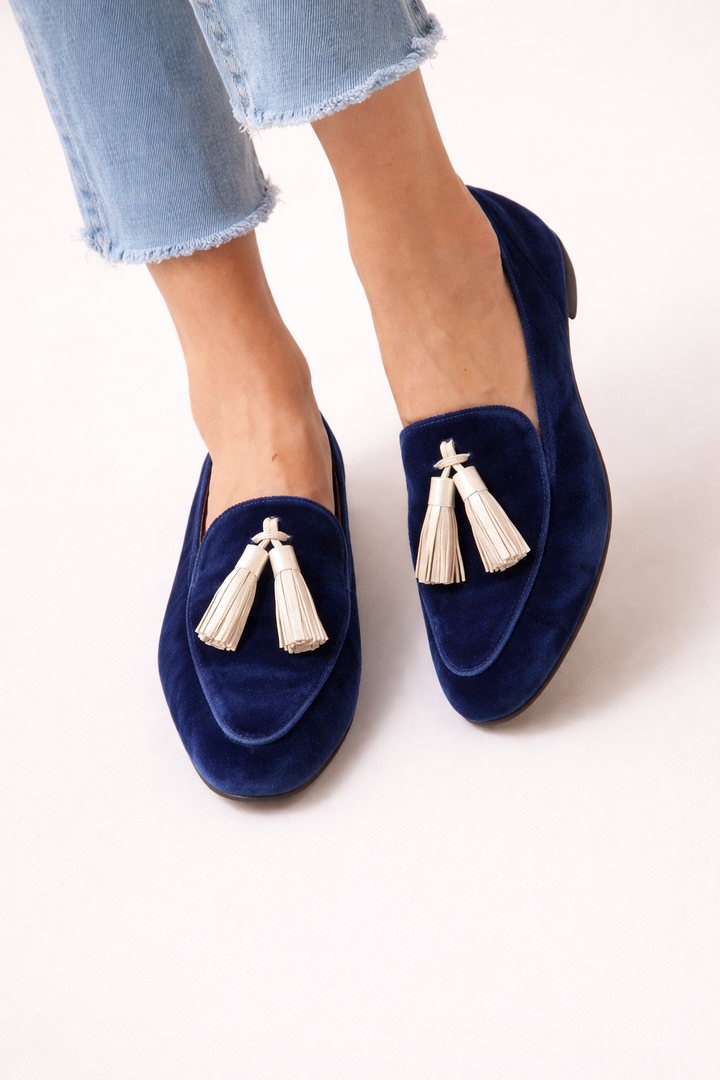 Samtige Loafer mit Quasten für Frauen - Hannah