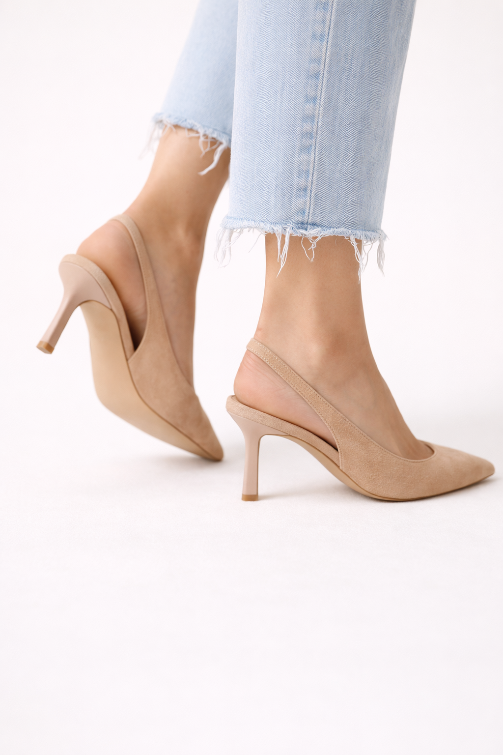 Geschlossene Damen-Slingback-Schuhe mit feinem Absatz - Elira