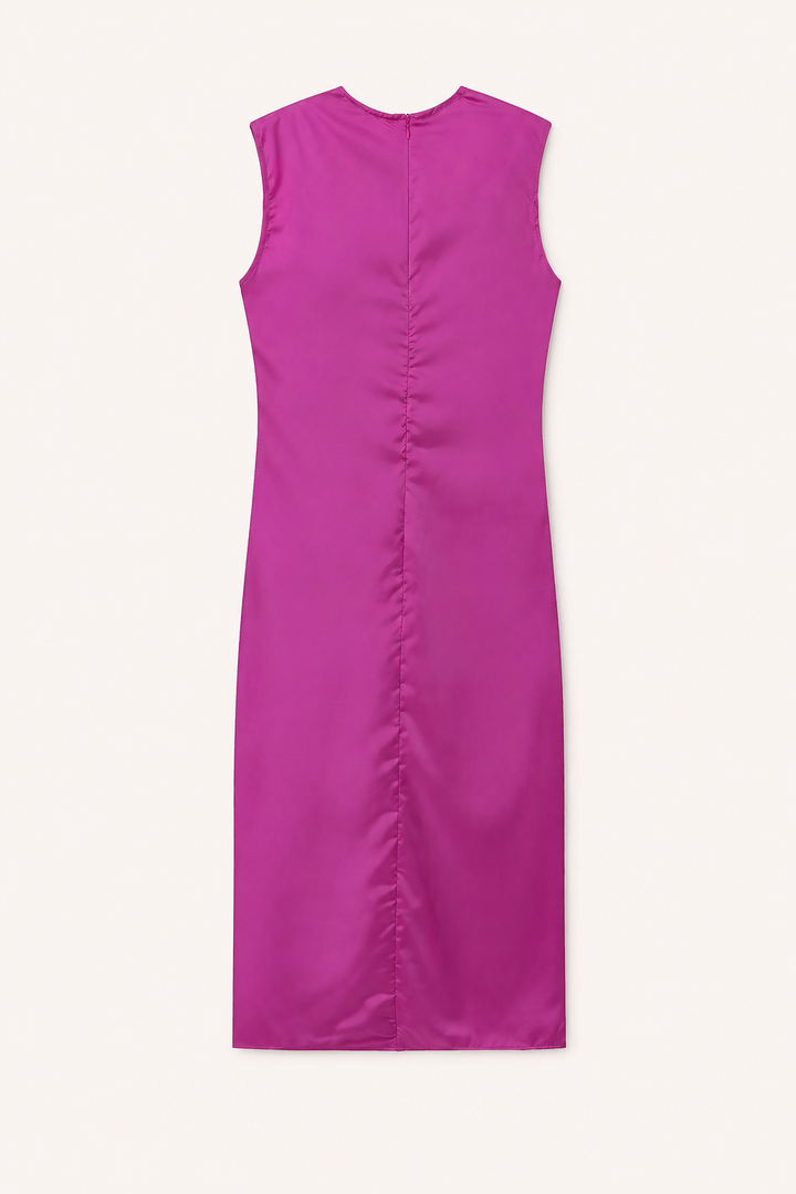 Damen Midikleid mit gerafftem V-Ausschnitt Partykleid - Julia