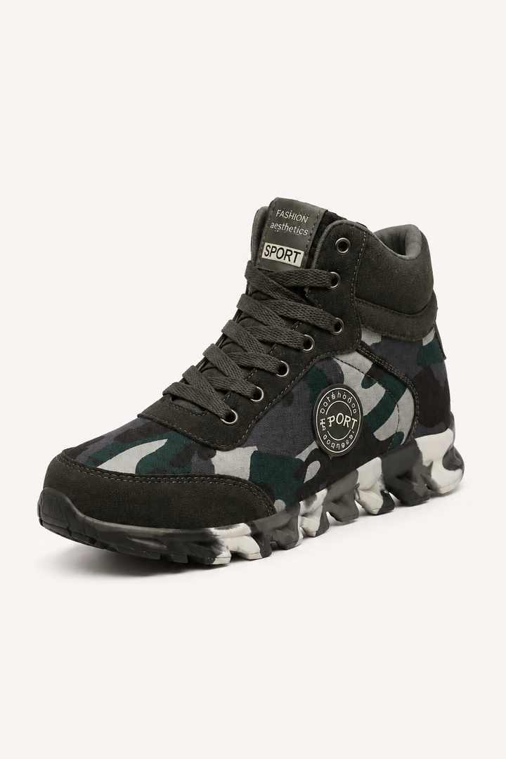 Lässige Damenstiefeletten mit Camouflage-Muster und mittlerem Schaft – Georgina