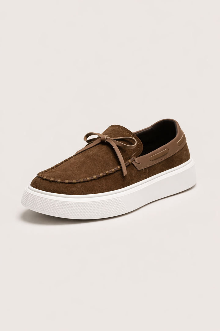 Herren-Slipper aus Wildleder mit weißer Sohle - Bennett