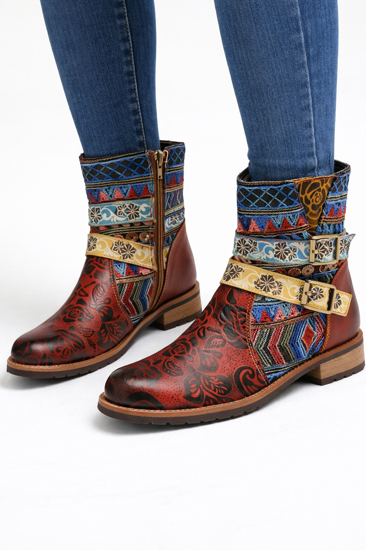 Dekorative halbhohe Damenstiefel - Kjersti