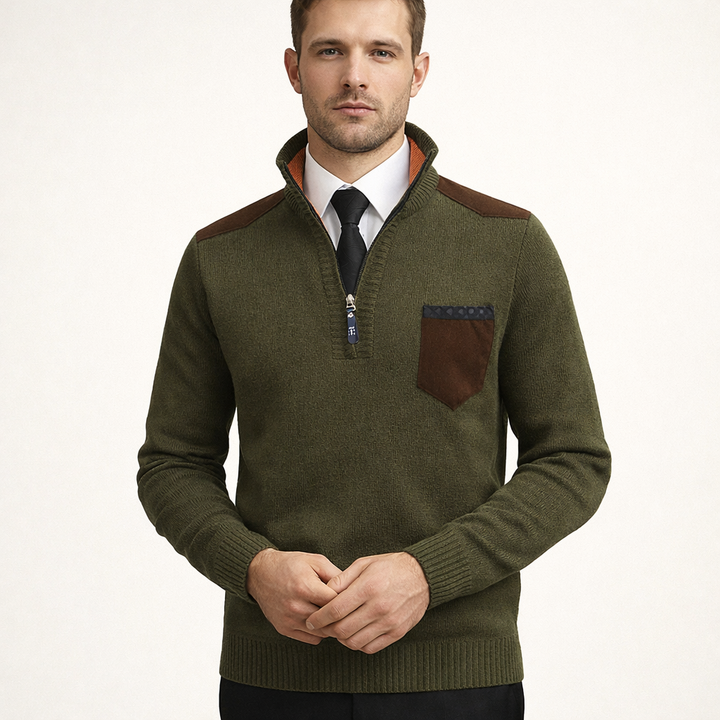 Herren-Rollkragenpullover mit Reißverschluss - Rethan
