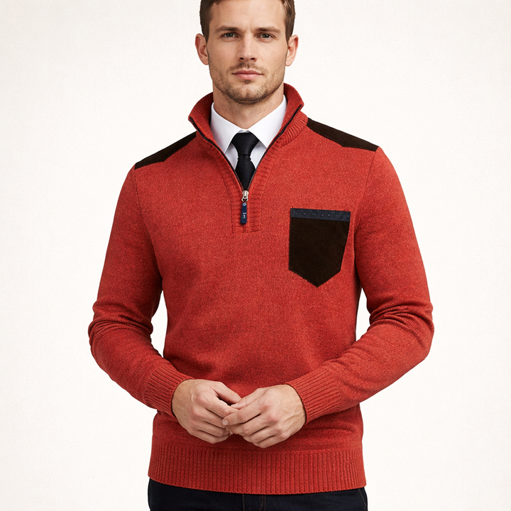 Herren-Rollkragenpullover mit Reißverschluss - Rethan
