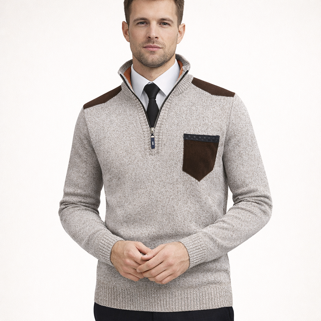 Herren-Rollkragenpullover mit Reißverschluss - Rethan