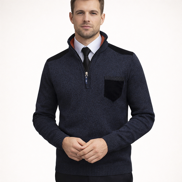 Herren-Rollkragenpullover mit Reißverschluss - Rethan