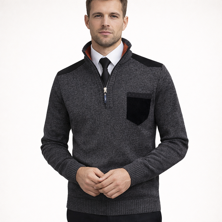 Herren-Rollkragenpullover mit Reißverschluss - Rethan