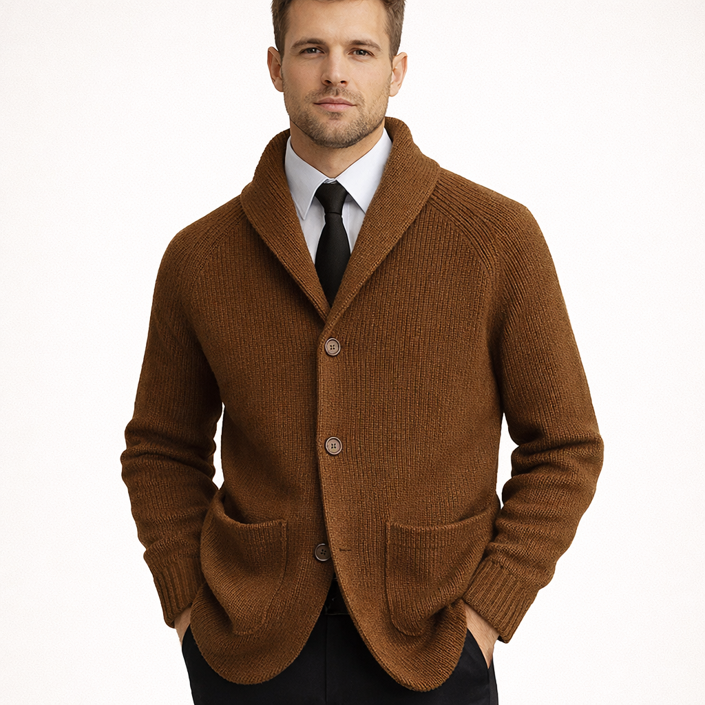 Herrenstrickjacke mit Knöpfen - Kairon