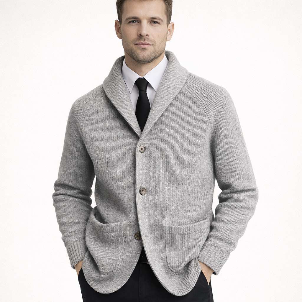 Herrenstrickjacke mit Knöpfen - Kairon