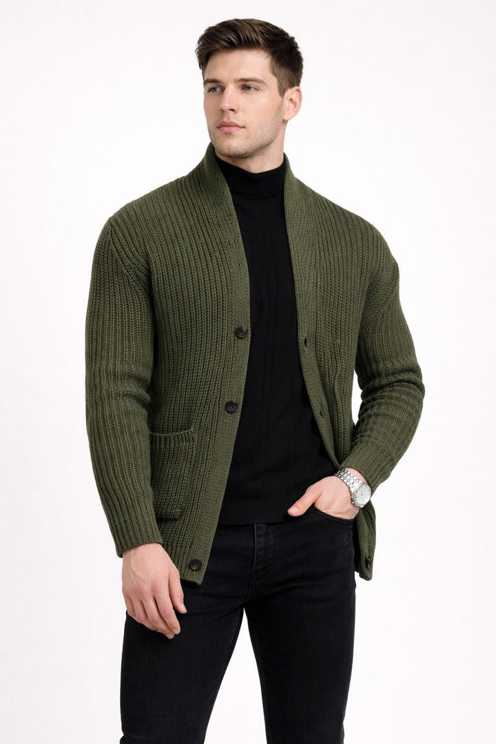 Herrenstrickjacke mit Knöpfen - Varex
