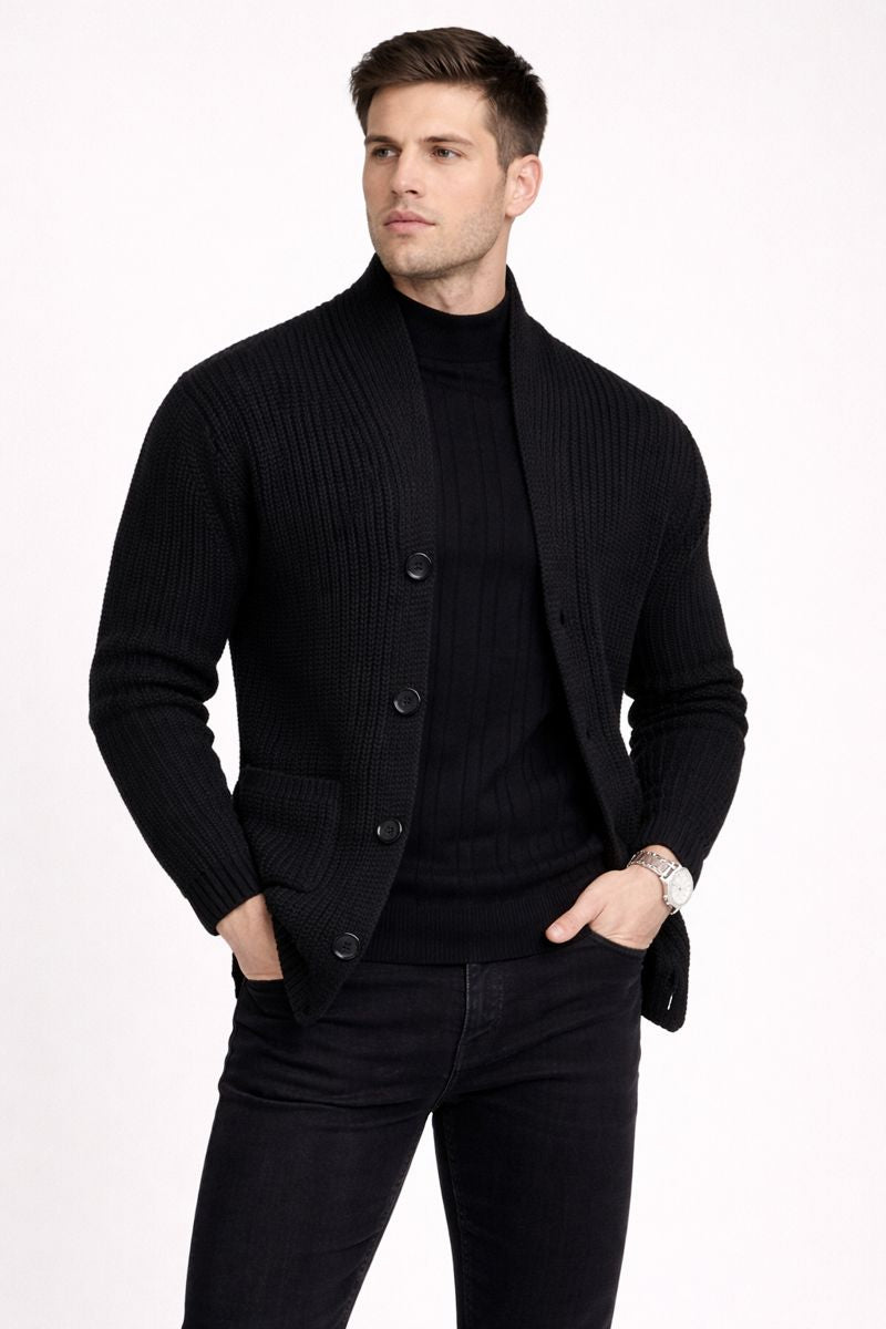 Herrenstrickjacke mit Knöpfen - Varex