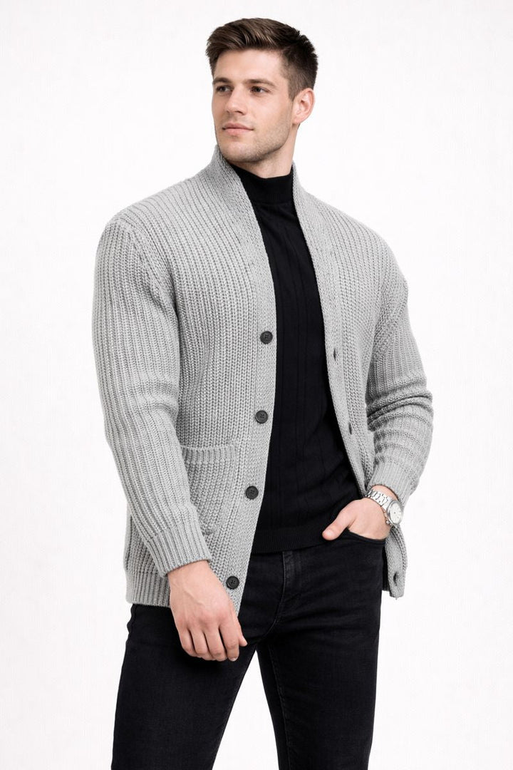 Herrenstrickjacke mit Knöpfen - Varex