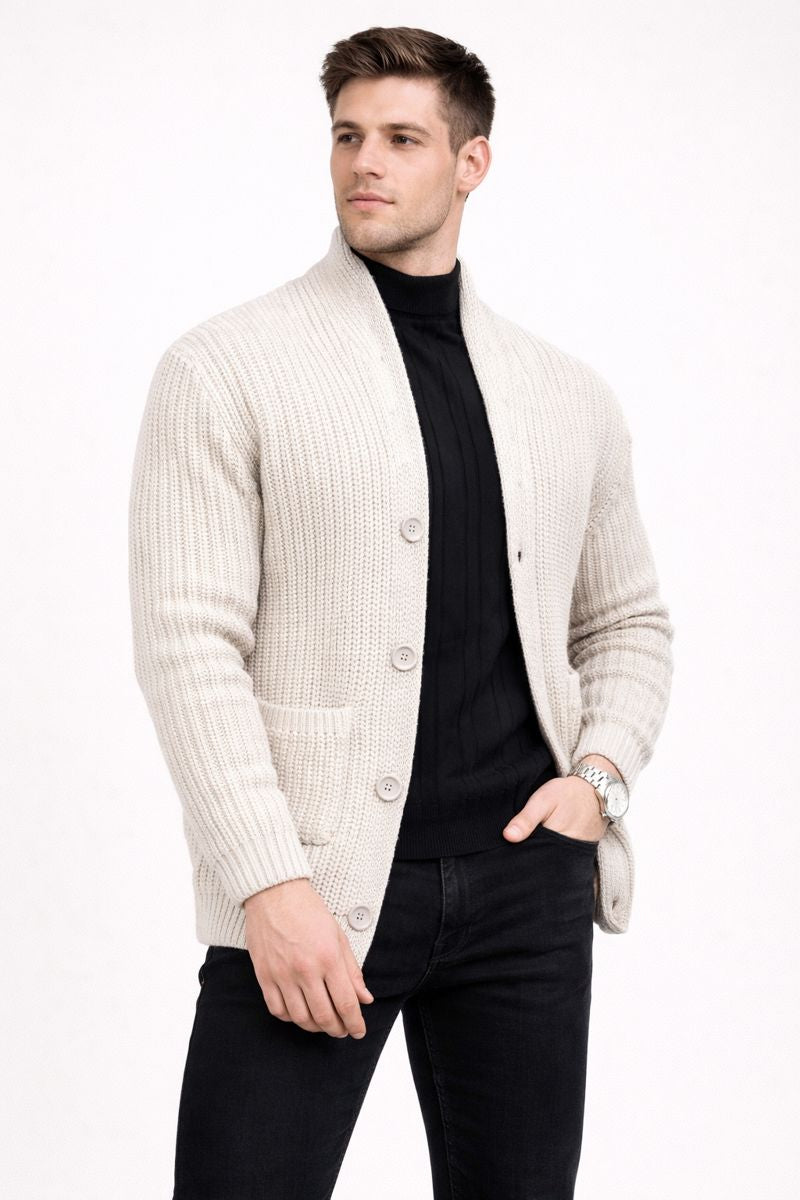 Herrenstrickjacke mit Knöpfen - Varex