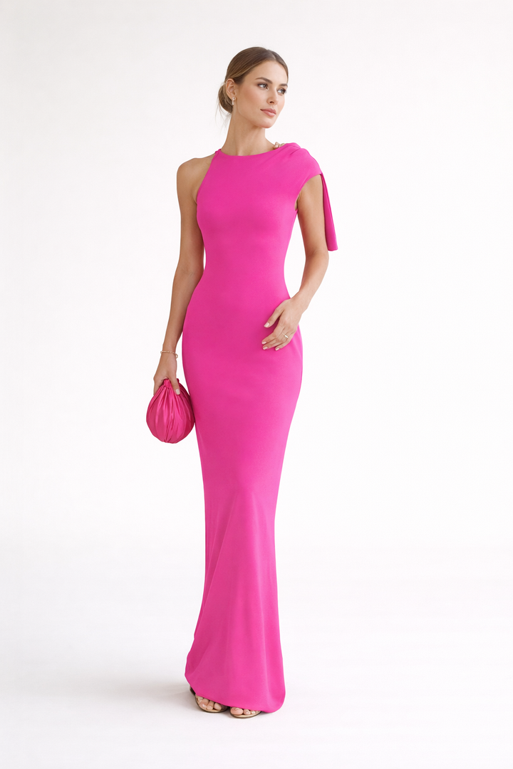Elegantes Partykleid mit einer Schulter für Frauen - Isolde
