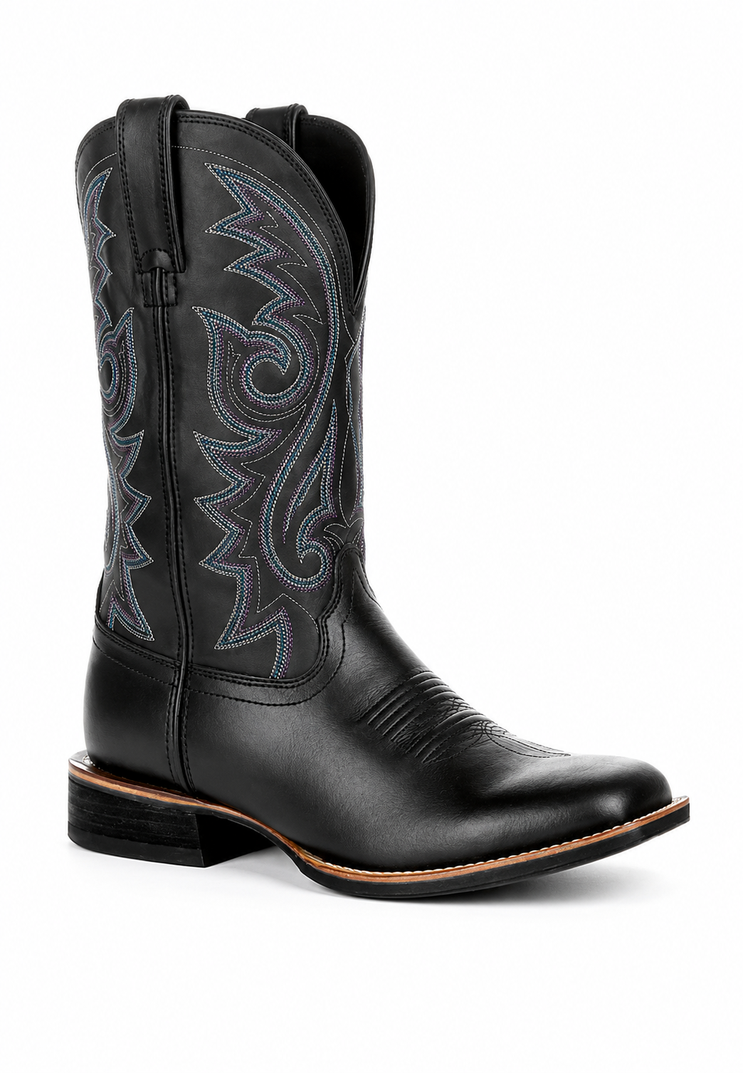 Cowboystiefel für Herren aus Kunstleder mit Stickereien – Hagen