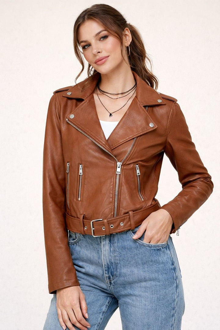 Taillierte Bikerjacke für Frauen - Arelia