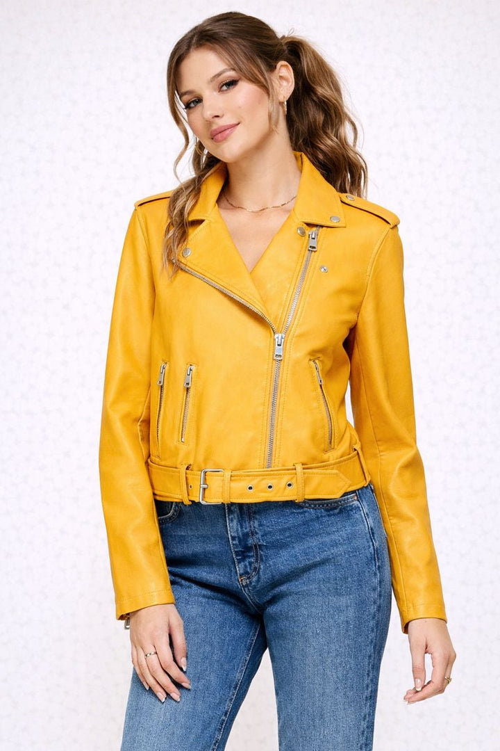 Taillierte Bikerjacke für Frauen - Arelia