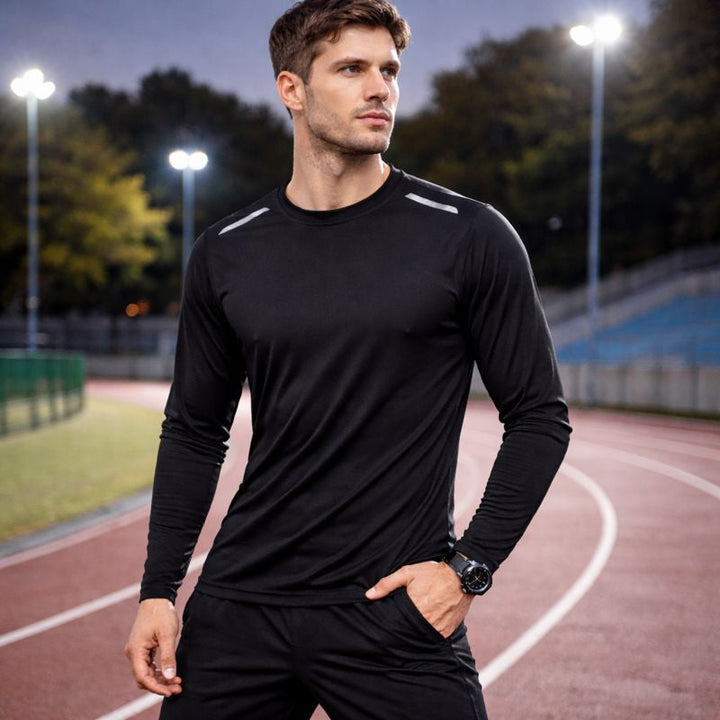 Langärmeliges Dry Fit Sport-T-Shirt für Männer - Hjalmer