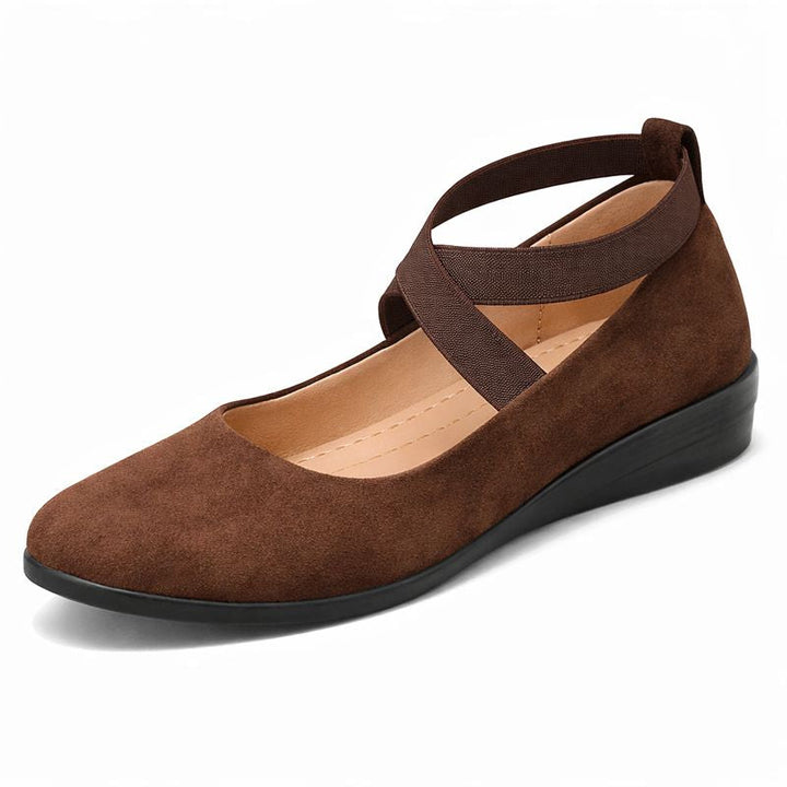 Damen Ballerina Schuhe mit gekreuzten Riemen - Xandra