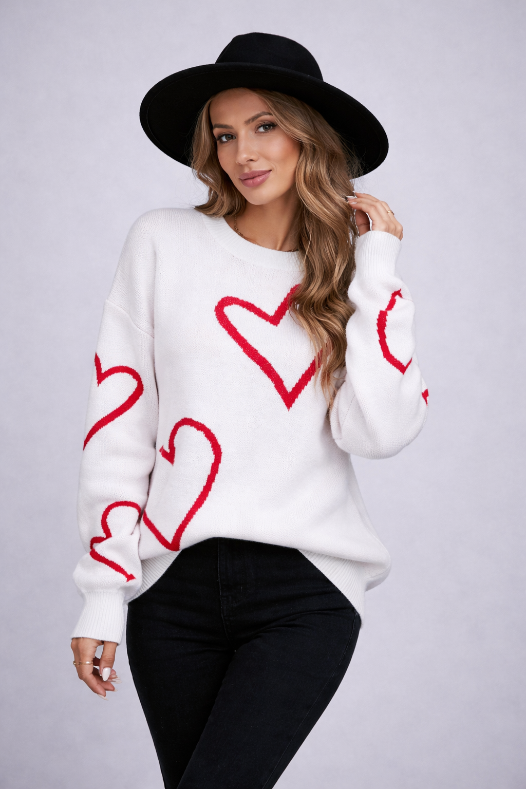 Damen Strickpulli mit Herzmotiv - Brynja