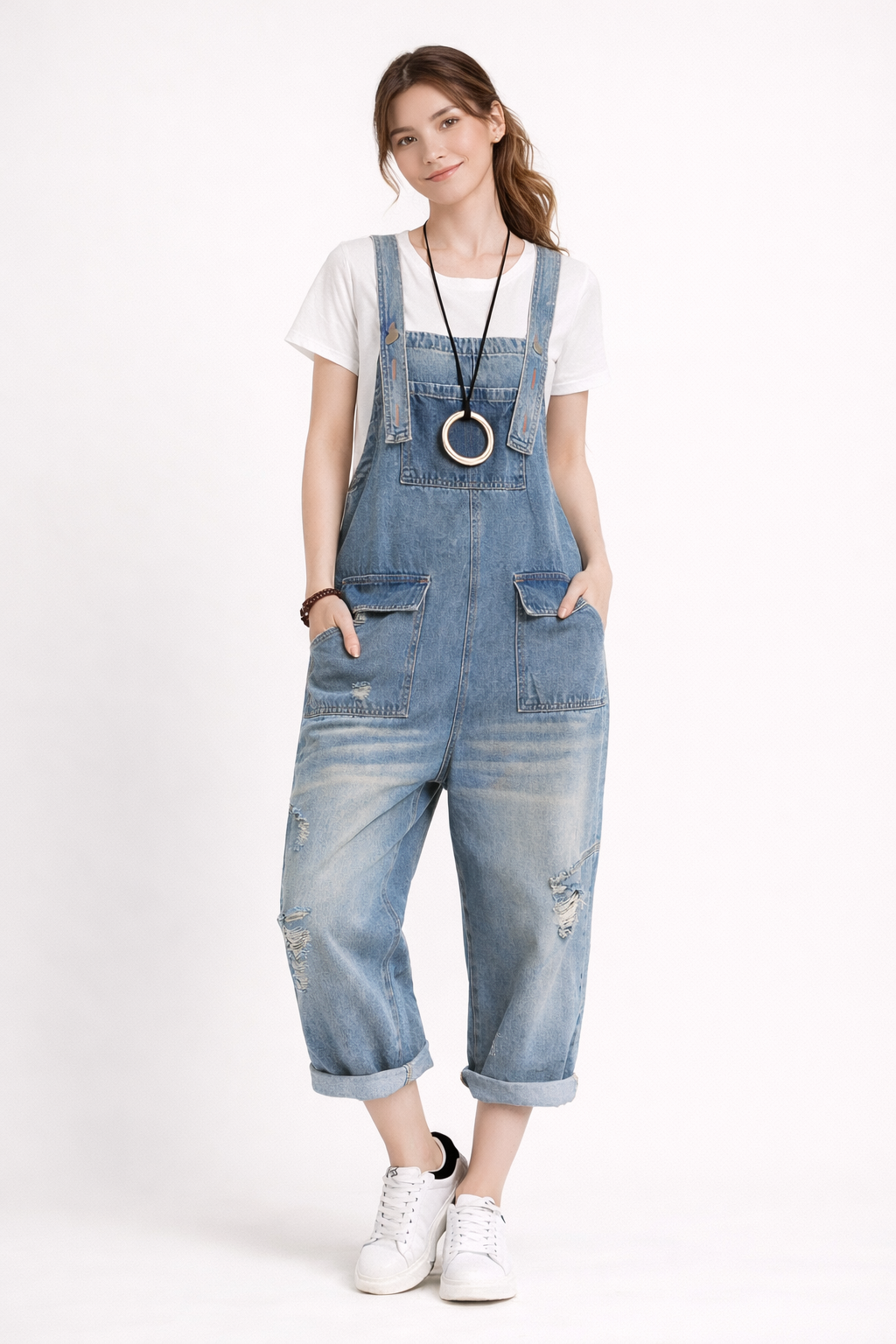 Harems-Latzhose aus Jeansstoff - Berta
