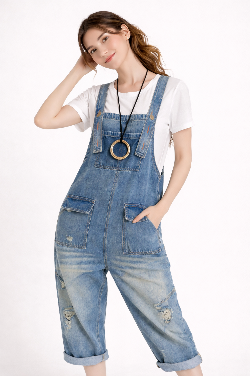 Harems-Latzhose aus Jeansstoff - Berta