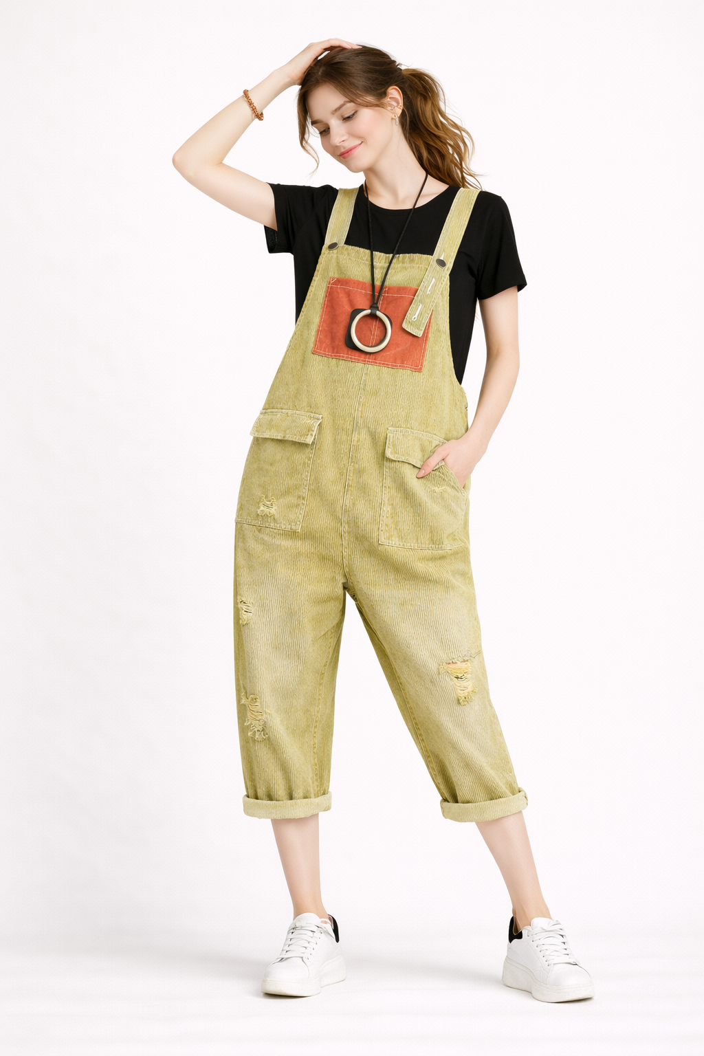 Harems-Latzhose aus Jeansstoff - Berta