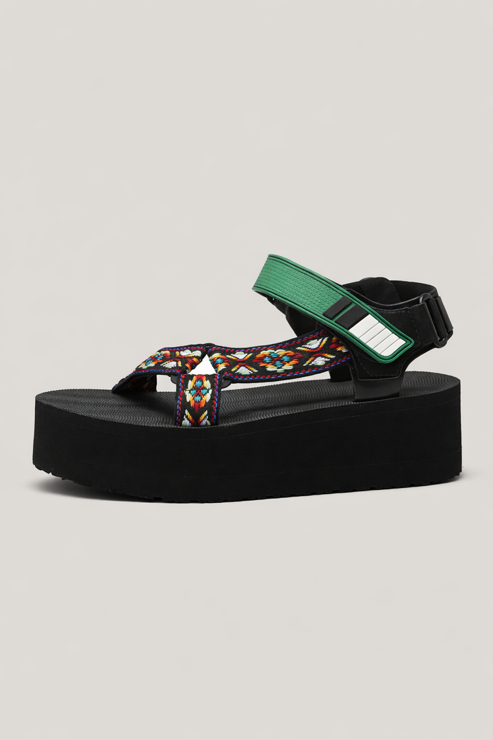 Damen Plateausandalen mit geflochtenen Riemen - Nadia