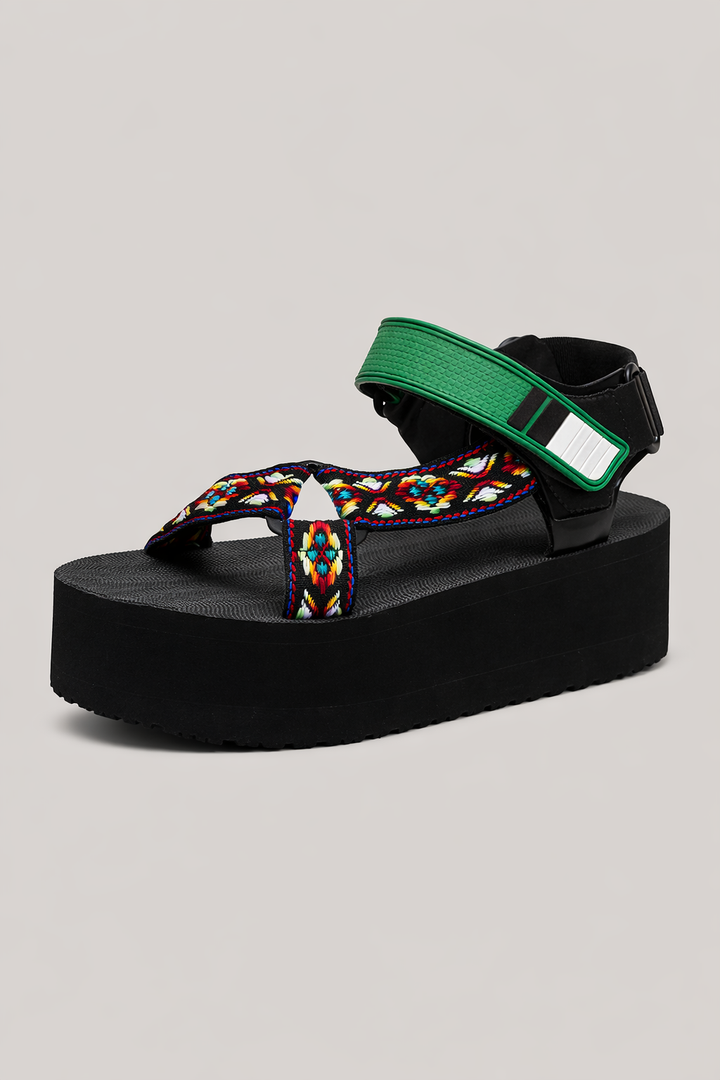 Damen Plateausandalen mit geflochtenen Riemen - Nadia