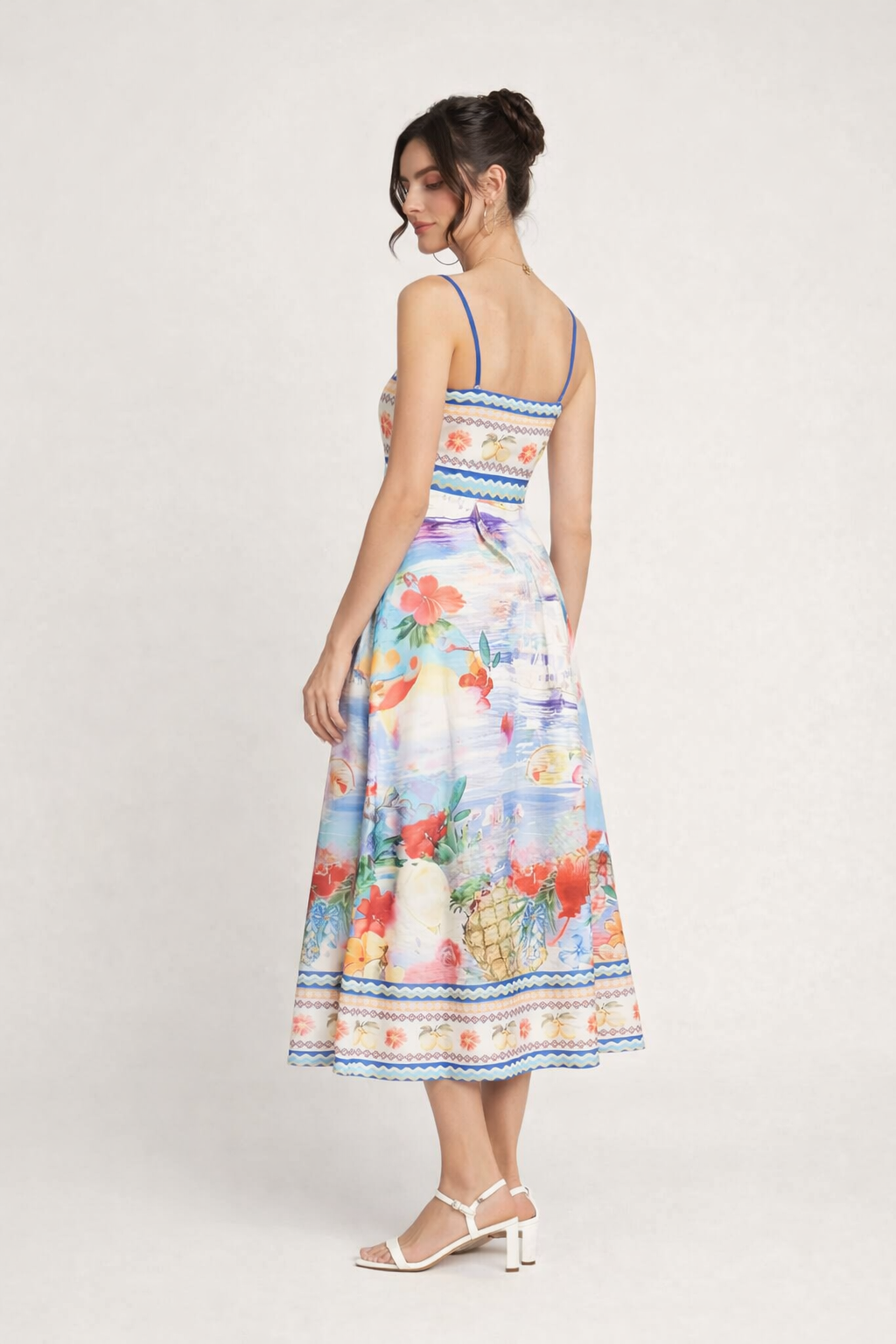 Midikleid mit Blumendruck für Damen - Mirela